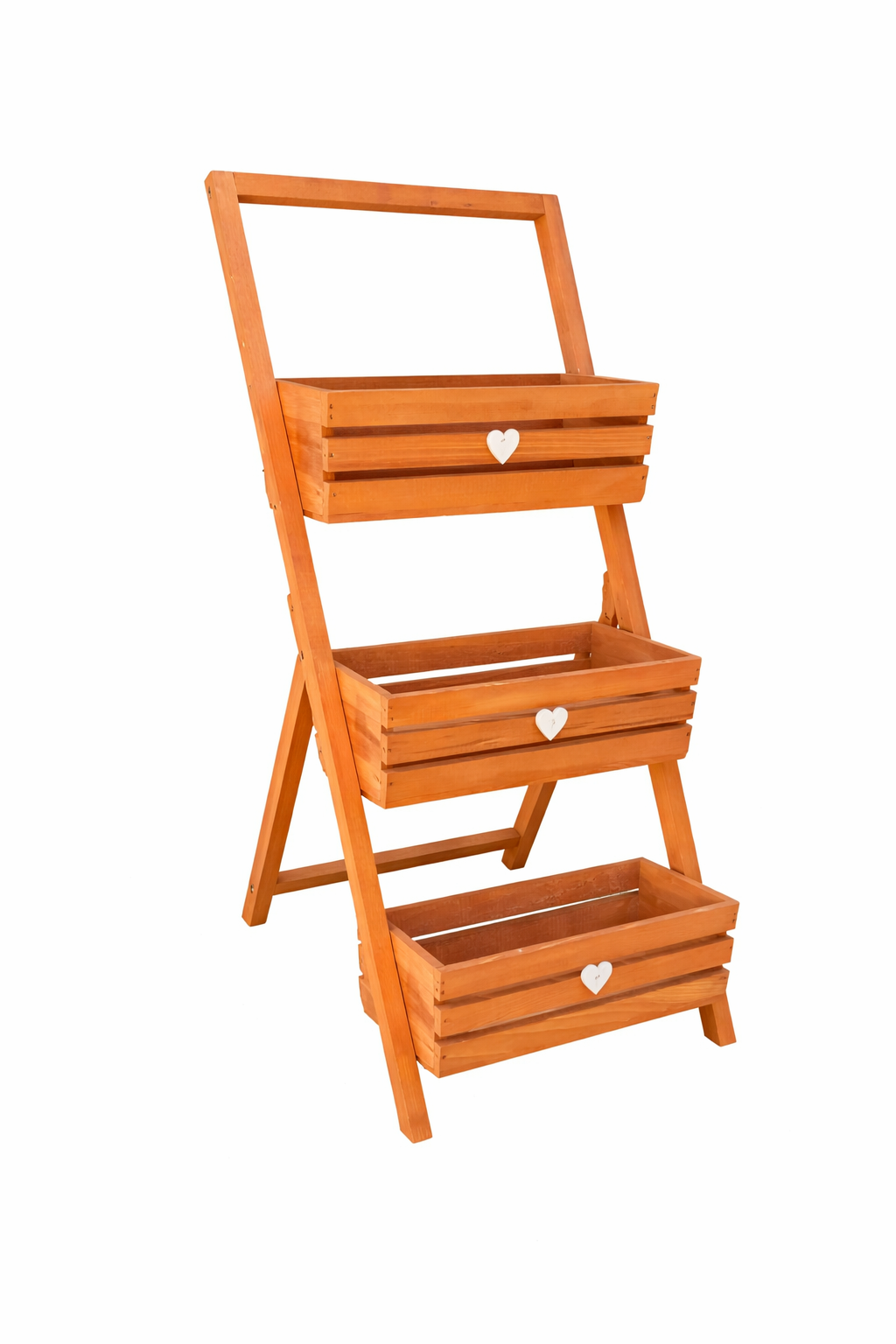 Stojak na kwiaty serce 40cm teak